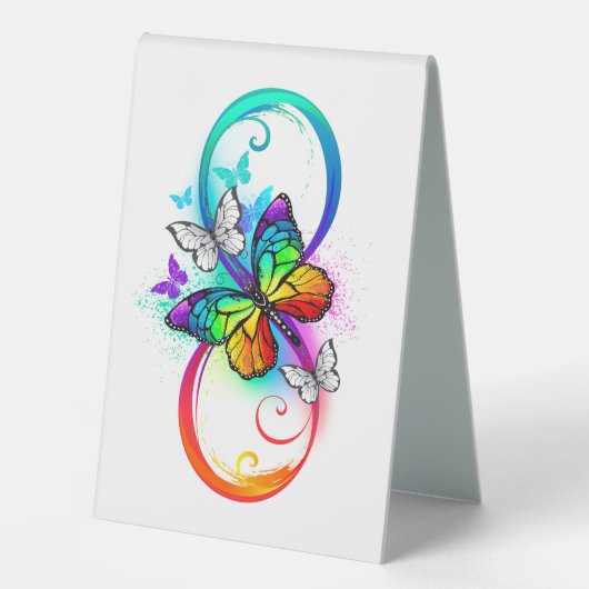 Plaque De Table Bright infinity with rainbow butterfly (Recto)