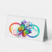 Plaque De Table Bright infinity with rainbow butterfly (Verso)