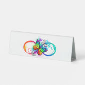 Plaque De Table Bright infinity with rainbow butterfly (Verso)