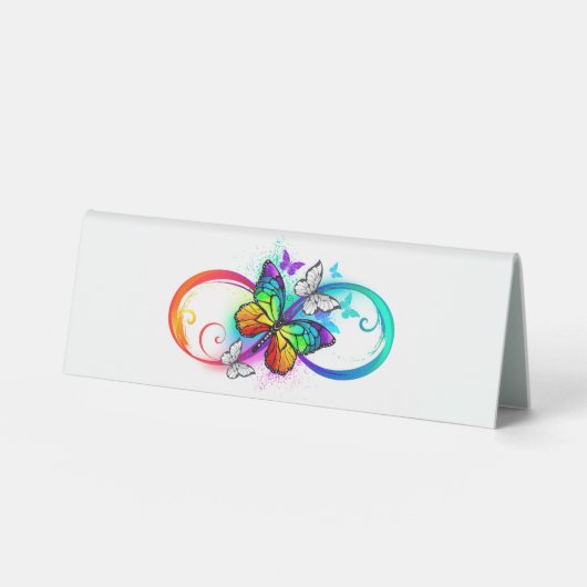 Plaque De Table Bright infinity with rainbow butterfly (Recto)