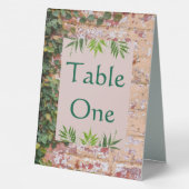 Plaque De Table Briques peintes Green Ivy Mariage Numéros de table (Verso)