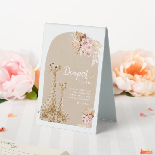 Plaque De Table Brochure de la Girafe de Boho Pampas (In SItu (Mariage))