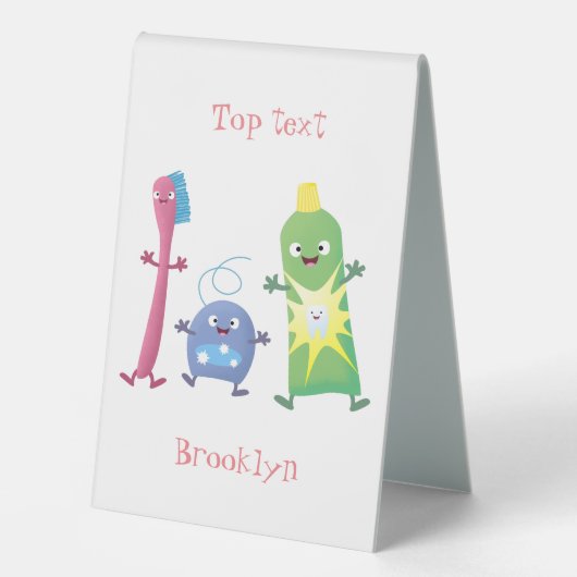 Plaque De Table Brosse à dents mignonne dentifrice dentaire soie d (Recto)