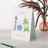 Plaque De Table Brosse à dents mignonne dentifrice dentaire soie d (En SItu (Tableau))