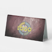 Plaque De Table Brown Burgundy Stone Professionnel Nom photo Logo (Verso)