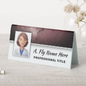 Plaque De Table Brown Burgundy Stone Professionnel Nom photo Logo (En SItu (Tableau))