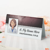 Plaque De Table Brown Burgundy Stone Professionnel Nom photo Logo (In SItu (Mariage))