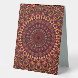 Plaque De Table Brown floral Mandala Design-48566