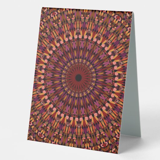 Plaque De Table Brown floral Mandala Design-48566 (Recto)