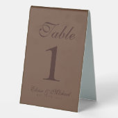 Plaque De Table Brown Mariage Mousse moderne simple (Verso)