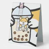 Plaque De Table Buble Tea Boba Corgi (Recto)