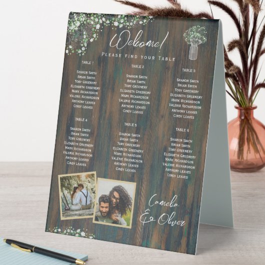 Plaque De Table BUDGET 6 Tableau Sièges Rustiques Gypsophila (En SItu (Tableau))