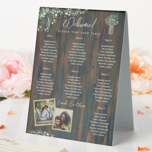 Plaque De Table BUDGET 7 Tableau Sièges Rustiques Gypsophila (In SItu (Mariage))