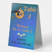 Plaque De Table Bunco Funny Halloween Dice Sorcière Table Trois (Recto)