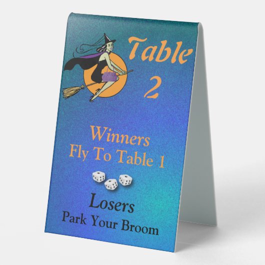 Plaque De Table Bunco Halloween Dice Witch Table Two (Verso)