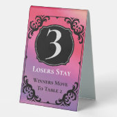 Plaque De Table Bunco Table Trois Cartes Noir Blanc Élégant (Verso)