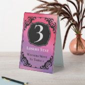 Plaque De Table Bunco Table Trois Cartes Noir Blanc Élégant (En SItu (Tableau))