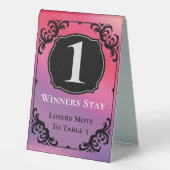 Plaque De Table Bunco Table Une Carte Noir Blanc Élégant (Recto)