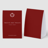 Plaque De Table Burgundy Crest Wedding Custom Initials (Recto/verso)