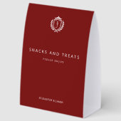 Plaque De Table Burgundy Crest Wedding Custom Initials (Recto)