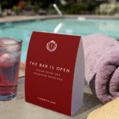 Plaque De Table Burgundy Crest Wedding Welcome, Custom Initials (Insitu (sur table))