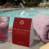 Plaque De Table Burgundy Crest Wedding Welcome, Custom Initials (InVersositu (sur table))