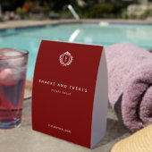 Plaque De Table Burgundy Crest Wedding Welcome, Custom Initials (Insitu (sur table))