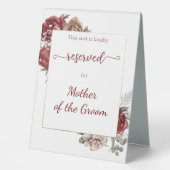 Plaque De Table Burgundy Floral Réservé sur mesure Table Tente Sig (Recto)