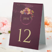 Plaque De Table Burgundy Rose Gold Aquarelle Leçons Mariage (In SItu (Mariage))