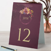 Plaque De Table Burgundy Rose Gold Aquarelle Leçons Mariage (En SItu (Tableau))