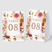Plaque De Table Burgundy Terracotta Floral Wedding Table Number (Recto/verso)