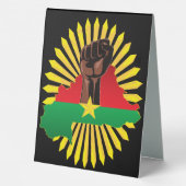 Plaque De Table Burkina Faso Carte, drapeau et première révolution (Verso)