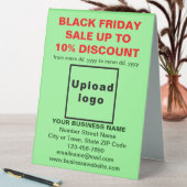 Plaque De Table Business Black Vendredi Vente sur Light Green (En SItu (Tableau))