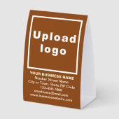 Plaque De Table Business Brand on Brown Tent Style Table Sign (Recto)