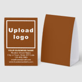 Plaque De Table Business Brand on Brown Tent Style Table Sign (Recto/verso)