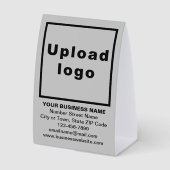 Plaque De Table Business Brand on Gray Tent Style Paper Table Sign (Recto)