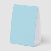 Plaque De Table Business Brand on Light Blue Tent Style Table Sign (Verso)