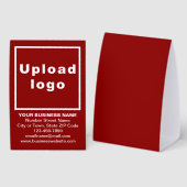 Plaque De Table Business Brand on Red Tent Style Table Sign (Recto/verso)