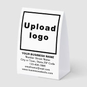 Plaque De Table Business Brand on White Tent Style Table Sign (Recto)