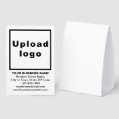 Plaque De Table Business Brand on White Tent Style Table Sign (Recto/verso)
