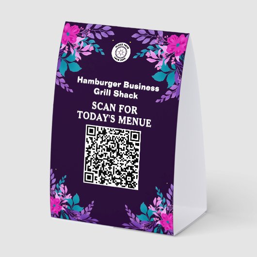Plaque De Table Business Company Logo Scan Qr Code Marketing (Recto)