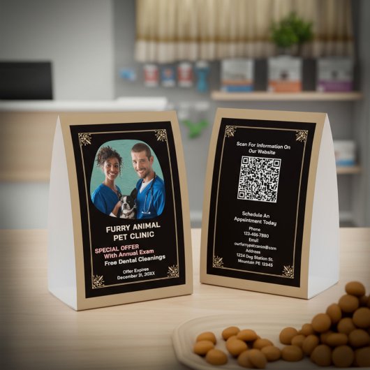 Plaque De Table Business Company Photo Promotion QR Code