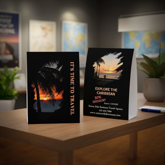 Plaque De Table Business Company Photo Travel Agency Modern