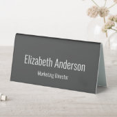 Plaque De Table Business Dark Grey Blanc Nom de l'employé Titre de (En SItu (Tableau))