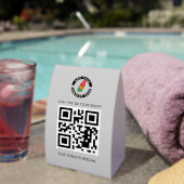 Plaque De Table Business Logo and QR Code Special Menu Custom (InVersositu (sur table))