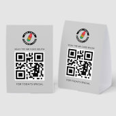 Plaque De Table Business Logo and QR Code Special Menu Custom (Recto/verso)