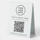 Plaque De Table Business Logo Create Your QR Code (Verso)