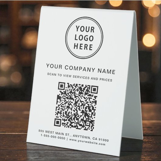 Plaque De Table Business Logo Create Your QR Code