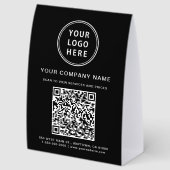 Plaque De Table Business Logo Create Your QR Code Black (Arrière)