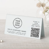 Plaque De Table Business Logo Create Your QR Code Horizontal (En SItu (Tableau))